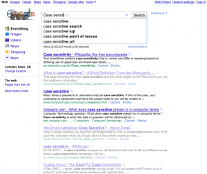 Case Sensitive Google Search